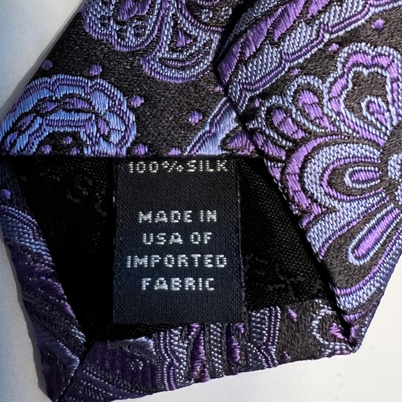 Lot of 2 Silk Covington Stain Resistant Blues, Express Design Purple Paisley - Picture 12 of 13